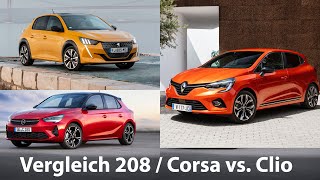 Vergleich Peugeot 208  Opel Corsa gegen Renault Clio  Autophorie [upl. by Yecart394]