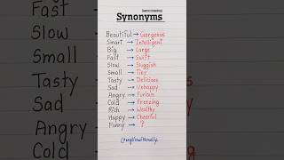 Synonyms  same meaning 💯👩‍🏫✅️ english education grammar englishtips [upl. by Akkinahs]