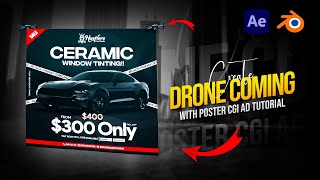 Create Drone Coming with Poster CGI Ads Using VFX in Blender  Blender VFX Tutorial [upl. by Attenauq]