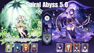 Spiral Abyss 50 Nahida Hyper Burgeon x Raiden Overload  Genshin Impact [upl. by Lenehc]