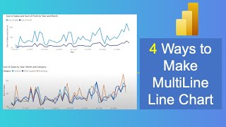 How to Create Multiple Lines in Power BI Line Chart with Dimension or Measure [upl. by Hulbig]