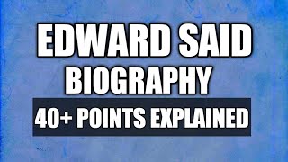 Edward Said Biography in HindiUrdu 40 points explained [upl. by Colette449]