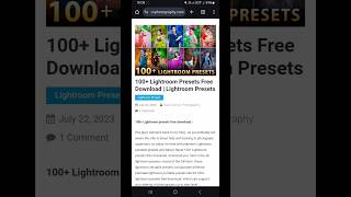 Unlimited Lightroom Presets Download 🤯 shorts lightroom presets [upl. by Sacram955]