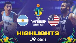 Argentina 🇦🇷  USA 🇺🇸  Basketball Highlights  SemiFinals  AMERICUP 2022 [upl. by Adniram]