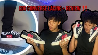 CDG x Converse Low 2 Ways How to Lace Them  Review 🔥 [upl. by Margit]