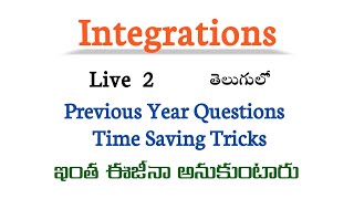 Integrations PYQ Live 2 in Telugu  Root Maths Academy [upl. by Opiak]