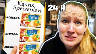 1 TAG nur KAANS SPEISEPLAN ESSEN Challenge  24h nur Mozzarella Sticks für Kathi [upl. by Sacci]