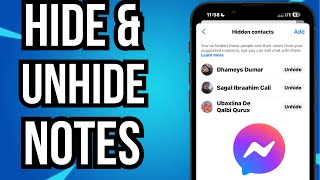 How To Hide And Unhide Notes On Facebook Messenger [upl. by Ynoyrb]