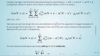 Multirate Signal Processing 10 Transforms as Filter Banks  03 Equivalent Synthesis Filter Bank [upl. by Wurtz]