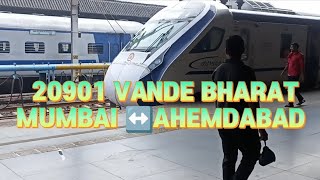 VANDE BHARAT EXPRESS MUMBAI TO AHEMDABAD mumbairailway [upl. by Mecke]