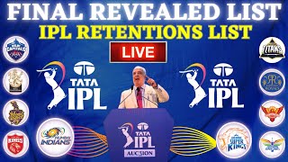 🔴IPL Live Retention 2025  RCB CSK MI KKR SRH DC PBKS RRLSG  IPL Retained Players 2025 Live [upl. by Dragelin]