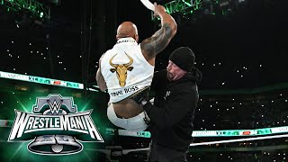 The Undertaker delivers an epic Chokeslam to The Rock WrestleMania XL Sunday highlights [upl. by Annaul]