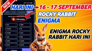 Enigma Rocky Rabbit Hari Ini 1617 September 2024  Rocky Rabbit Enigma Today [upl. by Rimahs]