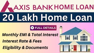 Axis Bank Home Loan  20 Lakh Loan EMI  Schemes Features Interest Rate Eligibility amp Documents [upl. by Atinek168]