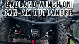 2500 Ib harbor freight winch On My Canam Outlander [upl. by Malinde]