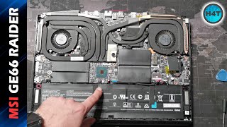 MSI GE66 RAIDER Sostituzione batteria pad termici e pasta termica [upl. by Takken]