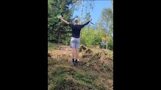 Vad kan vi gå på Hillareds nya 18 håls bana  F9  Throw in eagle [upl. by Alegna]