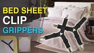 How to Keep Fitted Sheets On Bed  Bed Sheet Suspenders  TheEliteTrends [upl. by Amalle]