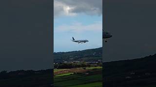 quotBreathe from the Topquot A321 Landing on a windy day at Lajes Terceira Azores shorts [upl. by Jenette]