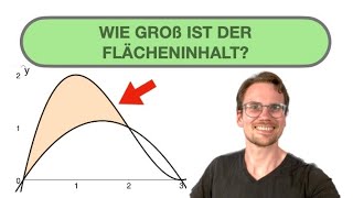 FLÄCHENINHALT zwischen zwei Funktionen ausrechnen  INTEGRAL der eingeschlossenen Fläche bestimmen [upl. by Susejedairam358]