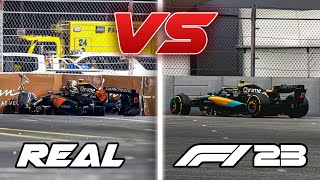 Recreating REAL f1 crashes in F1 23 [upl. by Linoel66]