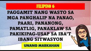 PAGGAMIT NANG WASTO SA MGA PANGHALIP SA PAKIKIPAGUSAP SA IBA’T IBANG SITWASYON [upl. by Doti]