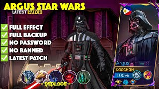 Argus Star Wars Skin Script  Darth Vader  No Password  Full Effect amp Sound  Mlbb [upl. by Tymes424]