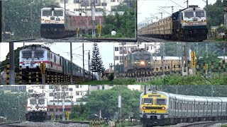 High speed trains on curve  Electrics and DieselsIndianrailwaysWAP7WAG9WDP4DICF [upl. by Tonina413]