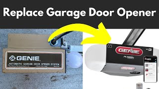 Replace and Install a Genie Garage Door Opener  VERY OLD [upl. by Initsed360]