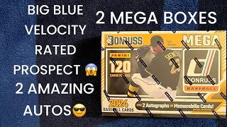 2024 DONRUSS Baseball MEGA BOXES x2😊 BIG BLUE VELOCITY RATED PROSPECT😱 BLUE VELOCITY REDS😎 amp 2 AUTOS [upl. by Ellenaj592]