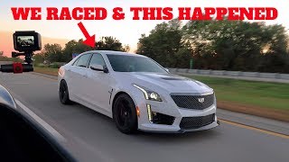 I RACED A 2018 CTS V VS MY 2018 MUSTANG GT CRAZY OUTCOME [upl. by Pelage768]