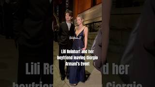 Lili Reinhart and her boyfriend leaving a Giorgio Armani Event riverdale fashion shorts netflix [upl. by Yrag]