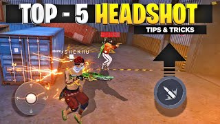 TOP5 New  HEADSHOT TRICKS  in Free fire  SECRET  ONETAP  TRICK quot ONLY RED NUMBER quot [upl. by Aram]