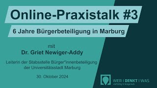 OnlinePraxistalk 3 6 Jahre Bürgerbeteiligung in Marburg [upl. by Mcclenon]