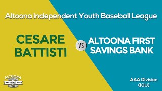 AIYBL 10U Playoffs  Cesare Battisti vs Altoona First [upl. by Ahsenod]