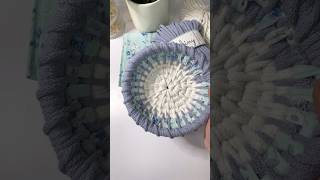 Fabric is a great addition to your coiled baskets baskets coiling bobbiny diybasket weaving [upl. by Ashjian]