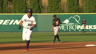 Tacoma Rainiers 4 consecutive home runs Mike Curto broadcast [upl. by Queridas]