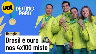 JOGOS PAN AMERICANOS BRASIL É OURO NOS 4x100 MISTO [upl. by Eilata]