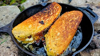 Gordon Ramsays Ultimate Grilled Cheese Sandwich made from scratch in nature ASMR outdoor cooking [upl. by Gitt]