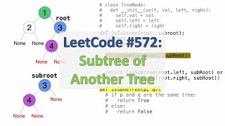 LeetCode 572 Subtree of Another Tree  More Recursive DFS [upl. by Pufahl]