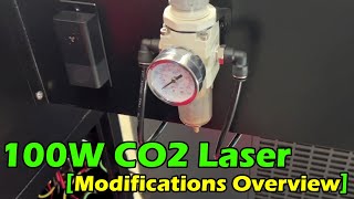 OMTech 100W CO2 Laser Mods in depth Air Assist AC Infinity Exhaust LED and More [upl. by Goldina938]