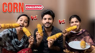 Eating corn challenge with my mom and sister foodchallenge funny youtube [upl. by Bentley]