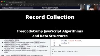 Record Collection Basic JavaScript freeCodeCamp tutorial [upl. by Serilda]