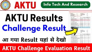 Aktu Result आ गया यहां से देखो Aktu Challenge Evaluation Result Aktu Result News Aktu Latest News [upl. by Boycey]