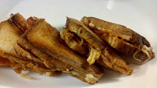 GRILLED CHICKEN SANDWICHCHICKEN JAFFLE FROM LEFTOVER CHICKEN by kitchen counter [upl. by Aracahs]