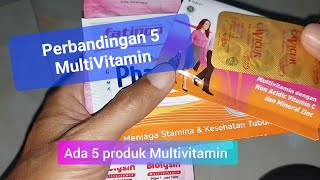 Perbandingan 5 Suplemen Vitamin B  Multivitamin  Fatigon Pharmaton Cavicur Biolysin Enervon Active [upl. by Blainey]