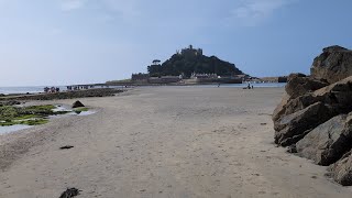 Walking Around Marazion Beach Cornwall [upl. by Nosmoht]