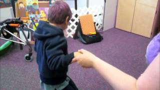 Teaching a child with CP to walk supported on one hand [upl. by Annay]