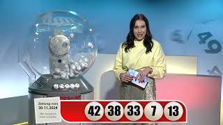 LOTTO 6aus49Gewinnzahlen von Samstag 30112024 [upl. by Borreri]