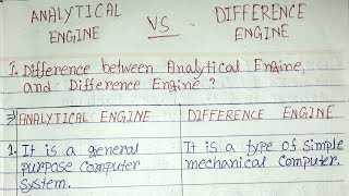 Analytical engine vs difference enginedifference between analytical engine and difference engine [upl. by Ellga]